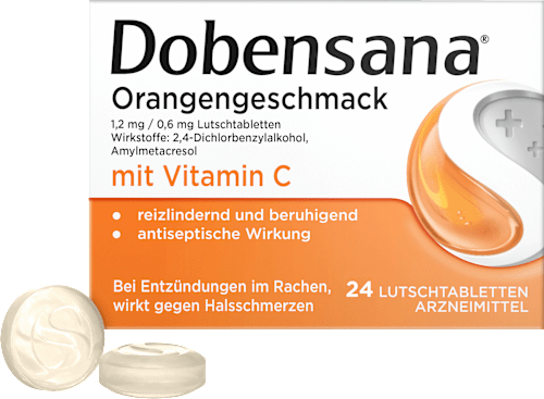 Sinaasappelsmaak zuigtabletten met vitamine C, 24 stuks