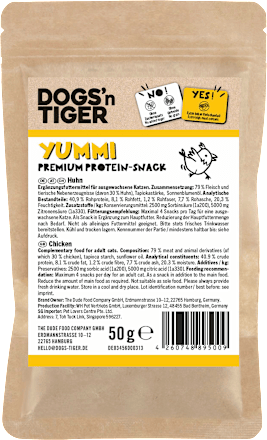 Katzenleckerlie mit Huhn, Yummi, 50 g
