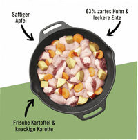 Nassfutter Hund mit Huhn, Ente, Apfel & Kartoffel, Proviant, 150 g