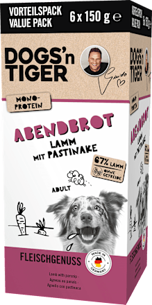 Nassfutter Hund mit Lamm & Pastinake, Abendbrot Multipack (6x150 g), 900 g