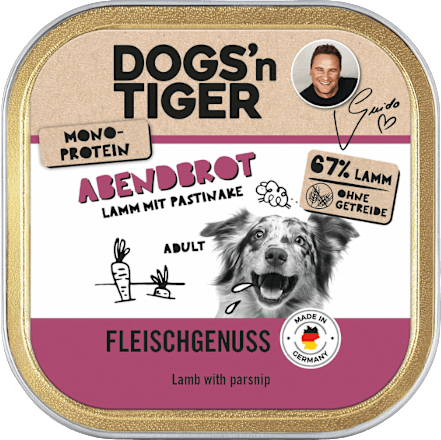 Nassfutter Hund mit Lamm & Pastinake, Abendbrot, 150 g