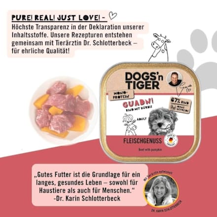 Nassfutter Hund mit Rind & Kürbis, Guadn!, 150 g