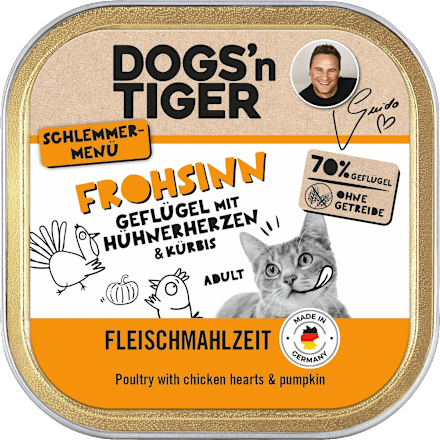 Nassfutter Katze Geflügel mit Hühnerherzen & Kürbis, 100 g