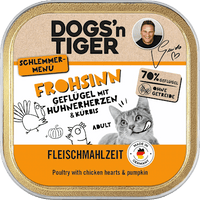 Nassfutter Katze Geflügel mit Hühnerherzen & Kürbis, 100 g