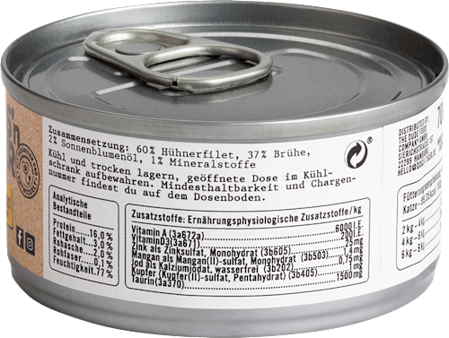 Nassfutter Katze Hühnchenfilet, Genuss, 70 g