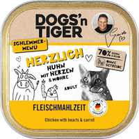 Nassfutter Katze, Huhn mit Herzen & Möhre, Herzlich, 100 g