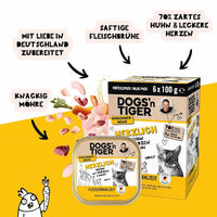Nassfutter Katze, Huhn mit Möhre, Herzlich Multipack (6x100 g), 600 g