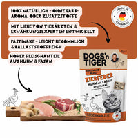 Nassfutter Katze mit Huhn, Fasan & Pastinake, Zierfeder, 85 g