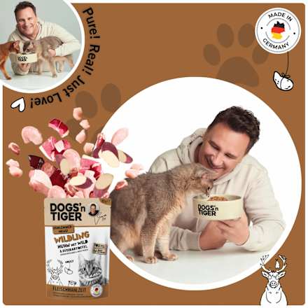 Nassfutter Katze mit Huhn, Wild & Süßkartoffel, Wildling, 85 g