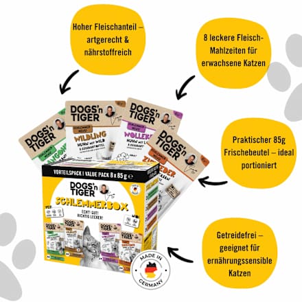 Nassfutter Katze Schlemmerbox Multipack (8x85 g), 680 g