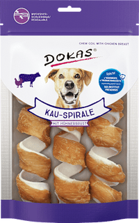Hondenkauwsnack, kippenborst spiraal (3 stuks), 110 g
