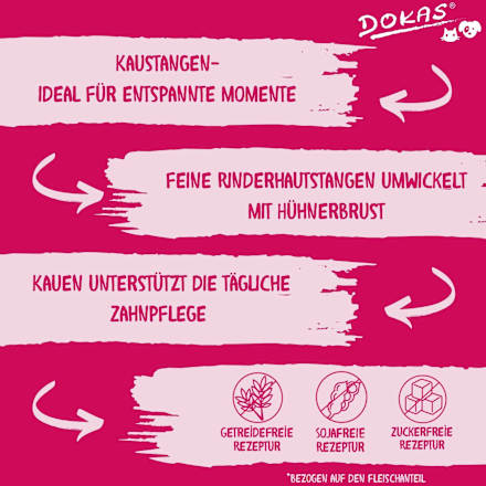 Kausnack Hund, Kaustange mit Hühnerbrust, 50 g
