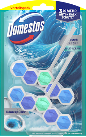 Toiletsteen blauw spoeling Oceaan, 2 stuks
