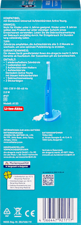 Elektrische Zahnbürste Kinder Active Young blau, 1 St