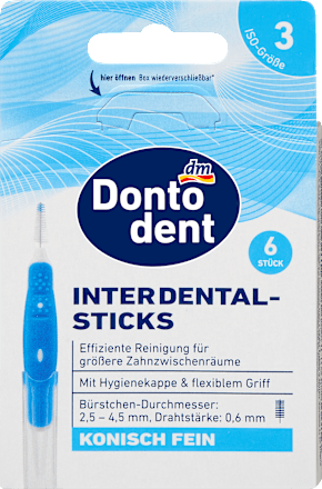 Interdentale ragers blauw 0,6 mm ISO 3, 6 stuks