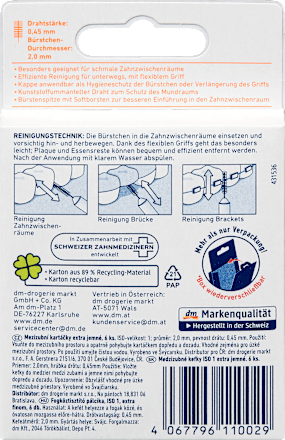 Interdentale ragers oranje 0,45 mm ISO 1, 6 stuks