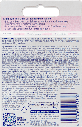 Interdentalbürsten pink 0,4 mm ISO 0, 6 St
