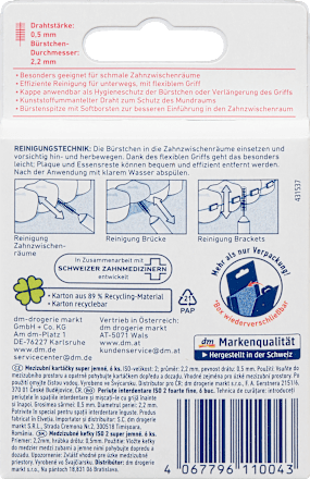 Interdentale ragers rood 0,5 mm ISO 2, 6 stuks