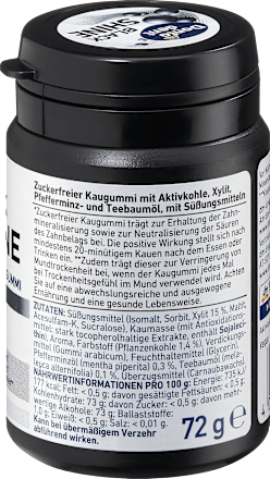 Kaugummi, Black Shine mit Aktivkohle, zuckerfrei, 50 St