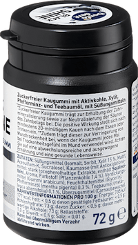 Kaugummi, Black Shine mit Aktivkohle, zuckerfrei, 50 St