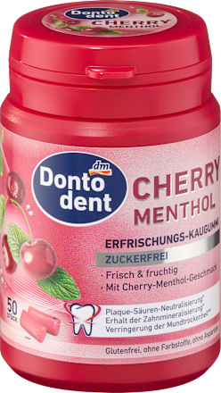 Kaugummi, Cherry Menthol, zuckerfrei, 50 St
