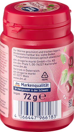 Kaugummi, Cherry Menthol, zuckerfrei, 50 St