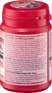Kaugummi, Cherry Menthol, zuckerfrei, 50 St