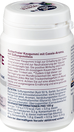 Kaugummi, White Cassis, zuckerfrei, 50 St