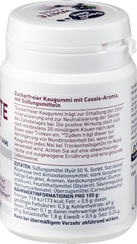 Kaugummi, White Cassis, zuckerfrei, 50 St