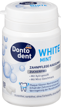 Kaugummi, White Mint mit Xylit, 50 St Dontodent