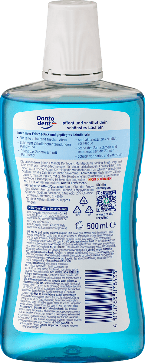 Dontodent Mundspühlung cooling fresh, 500 ml