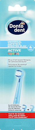 Universele borstelkoppen Active Young blauw, 4 stuks