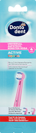 Universele borstelkoppen Active Young roze, 4 stuks