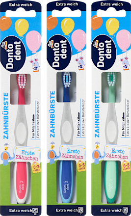 Zahnbürste Kinder erste Zähnchen extra weich 0 bis 3 Jahre, 1 St