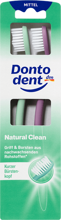 Dontodent Zahnbürste Natural Clean mittel, 2 St