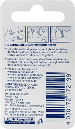 Tandzijde mint reisformaat, 12 m