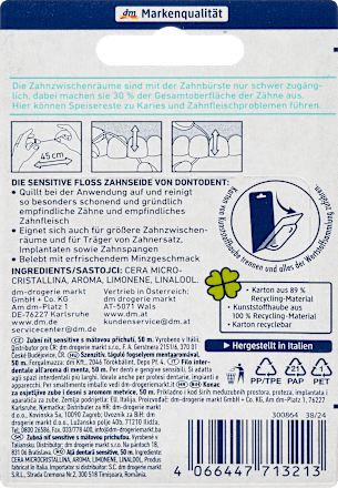 Zahnseide sensitive Floss, 50 m Dontodent