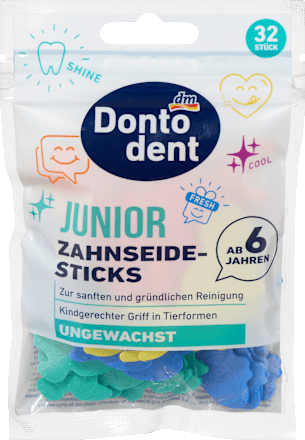 Zahnseidesticks Junior ab 6 Jahren, 32 St Dontodent