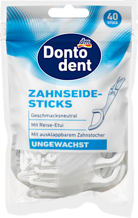 Ongewaxte tandzijdestokjes met doosje, 40 stuks