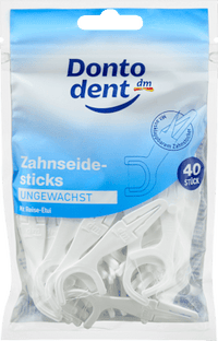 Zahnseidesticks ungewachst, 40 St