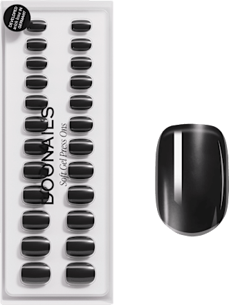 Künstliche Nägel, Soft Gel Press Ons Black Pearl Extra Short Square, 30 St