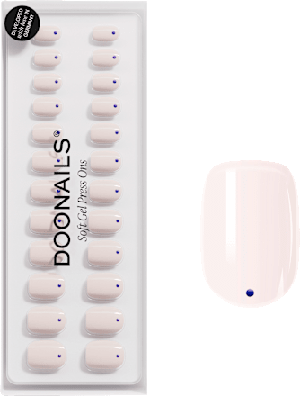 Künstliche Nägel, Soft Gel Press Ons Blue Dots Extra Short Square, 30 St