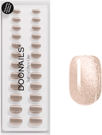 Künstliche Nägel, Soft Gel Press Ons Champagne Cat Eye Extra Short Square, 30 St