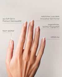 Künstliche Nägel, Soft Gel Press Ons Classic French Medium Round, 30 St