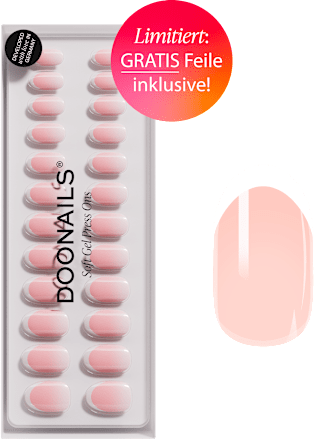 Künstliche Nägel, Soft Gel Press Ons Classic French, 30 St Doonails