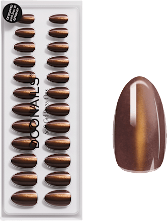 Künstliche Nägel, Soft Gel Press Ons Glass Brown, 30 St Doonails