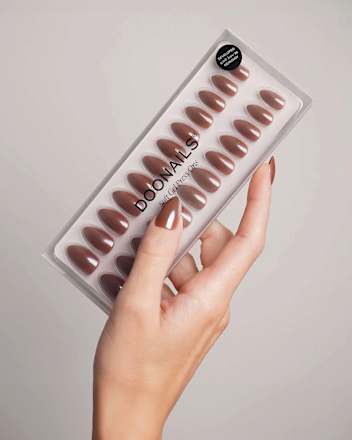 Künstliche Nägel, Soft Gel Press Ons Glazed Chocolate Short Almond, 30 St