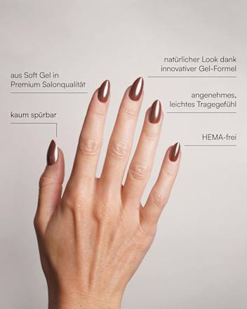 Künstliche Nägel, Soft Gel Press Ons Glazed Chocolate Short Almond, 30 St