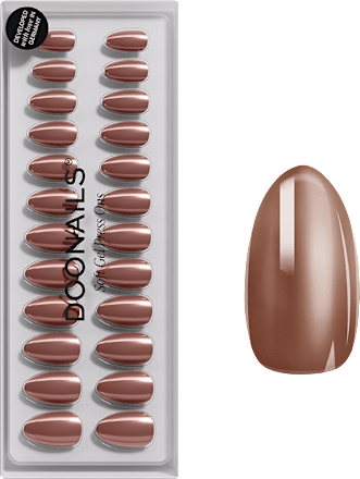Künstliche Nägel, Soft Gel Press Ons Glazed Chocolate Short Almond, 30 St