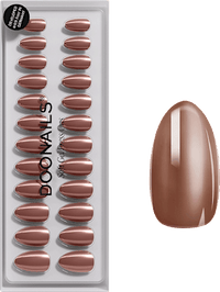 Künstliche Nägel, Soft Gel Press Ons Glazed Chocolate Short Almond, 30 St